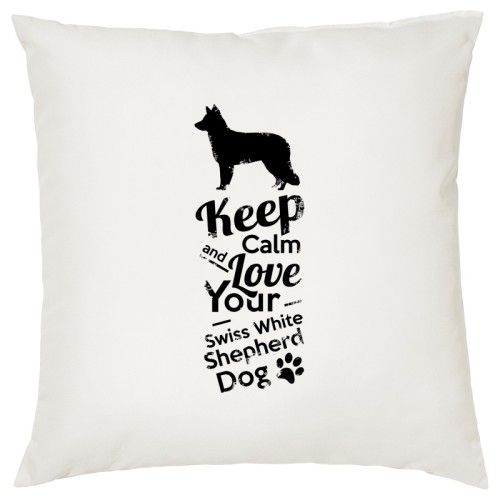 Poszewka na poduszkę Owczarek Szwajcarski Keep Calm