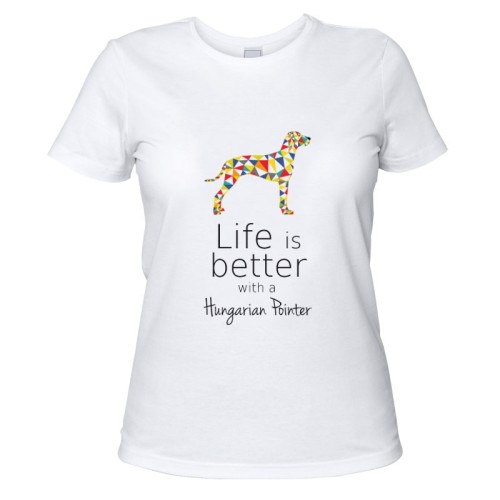 Bawełniana koszulka damska kolorowy Wyżeł Węgierski