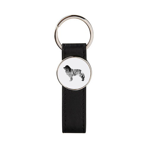 Brelok metal ekoskóra Border Collie