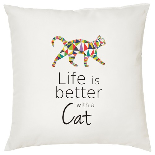 Poszewka na poduszkę Kot 40x40 z nadrukiem Origami