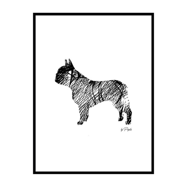 plakat-buldog-francuski-szkic