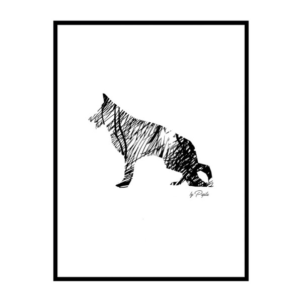 plakat-owczarek-niemiecki-szkic