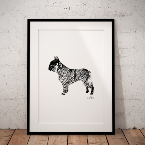 Plakat na ścianę Buldog Francuski Art do salonu