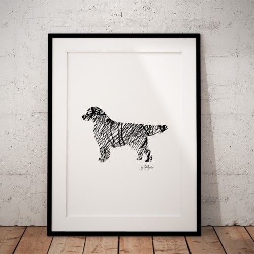 Plakat na ścianę Golden Retriever Art do salonu