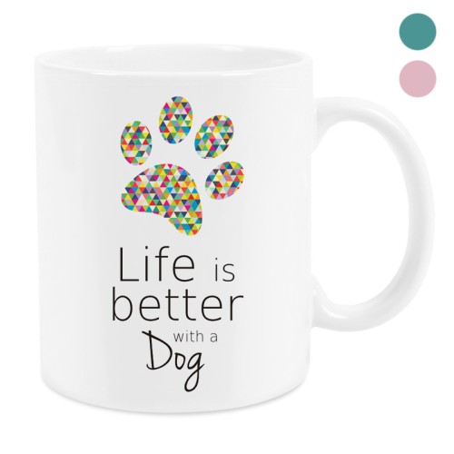 Kubek kolorowa łapa psa 330 ml