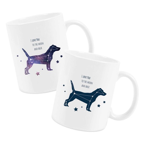 Biały kubek 330 ml Jack Russell Kosmo