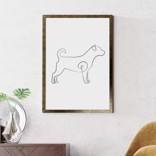 Plakat boho Line Pies Kundelek