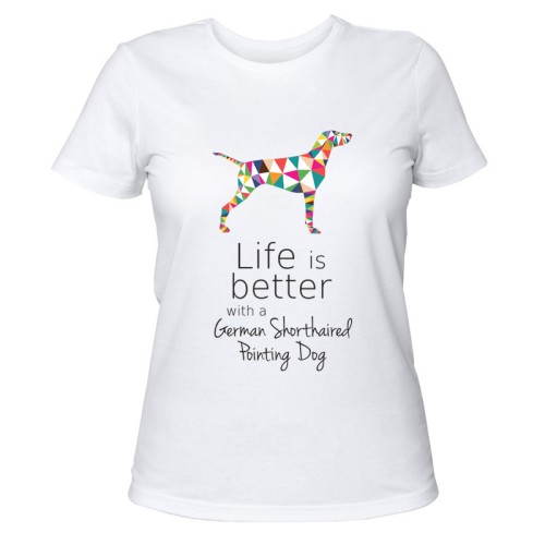 Bawełniana koszulka damska kolorowy Wyżeł Niemiecki