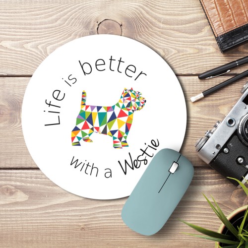 Podkładka pod mysz West Highland White Terrier z nadrukiem Origami