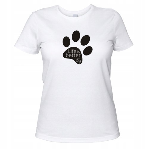 Koszulka damska T-shirt z psią łapą
