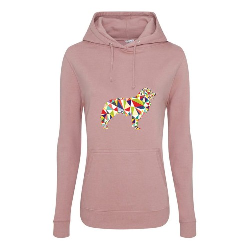 Bluza damska z kapturem Border Collie Origami