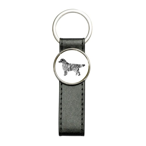 Brelok metal ekoskóra Golden Retriever