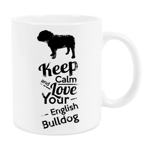 Kubek z psem Buldog Angielski Keep Calm Retro 330 ml
