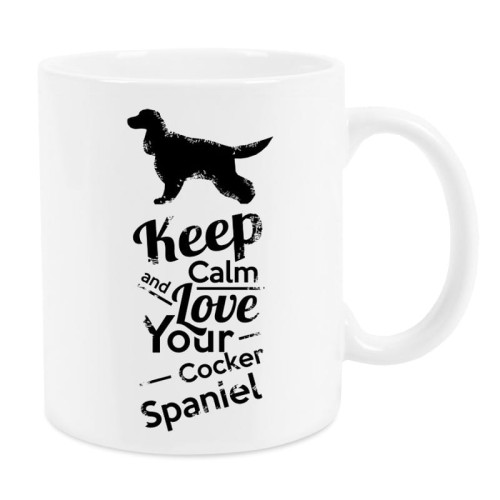 Kubek z psem Cocker Spaniel Keep Calm Retro 330 ml