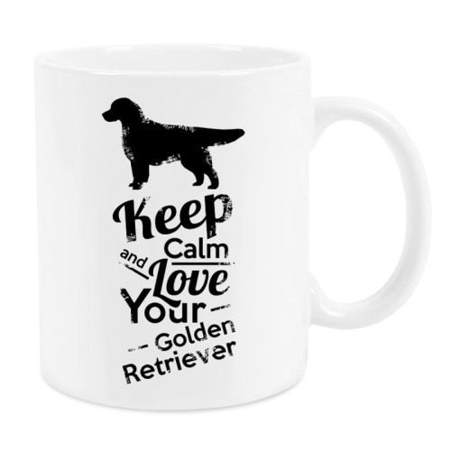 Kubek z psem Golden Retriever Keep Calm Retro 330 ml
