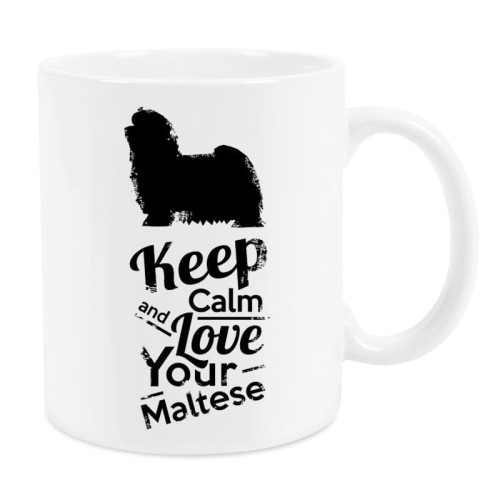 Kubek z psem Maltańczyk Keep Calm Retro 330 ml