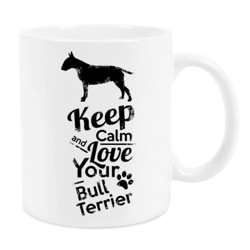 Kubek z psem Bulterier Keep Calm Retro 330 ml
