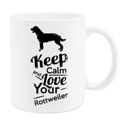 Kubek z psem Rottweiler Keep Calm Retro 330 ml