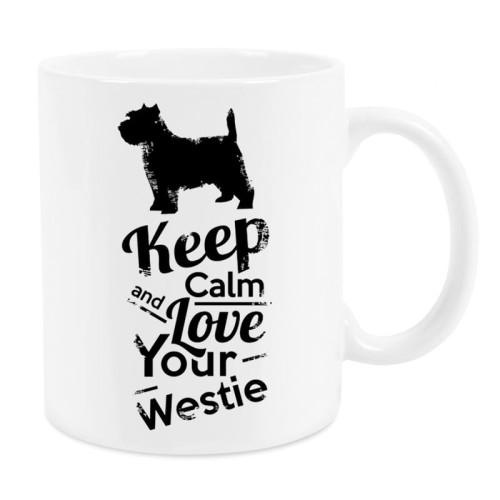 Kubek z psem Westie Keep Calm Retro 330 ml