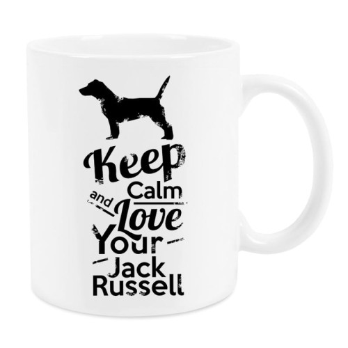 Kubek z psem Jack Russell Keep Calm Retro 330 ml