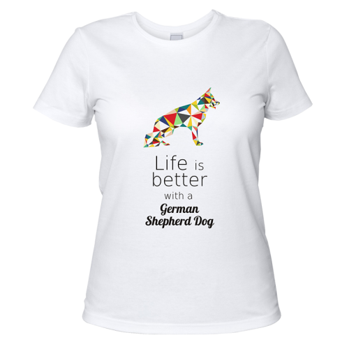 Bawełniana koszulka damska kolorowy Owczarek Niemiecki