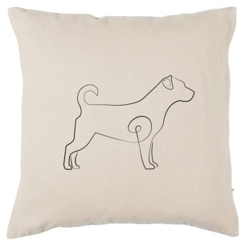 Beżowa poszewka na poduszkę Pies Kundelek 40x40 boho Line