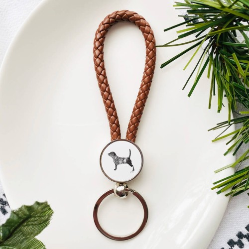 Brelok do kluczy pleciony Beagle z nadrukiem Art