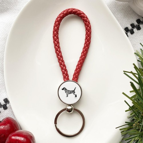 Czerwony pleciony brelok Jack Russell