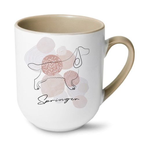 Beżowy kubek Springer Spaniel Angielski Line boho 250 ml