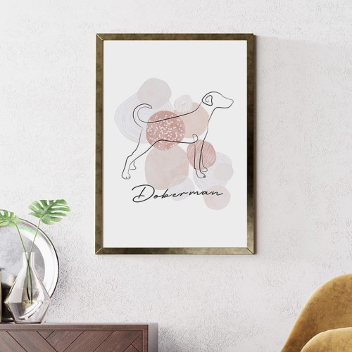 Plakat boho Line Doberman
