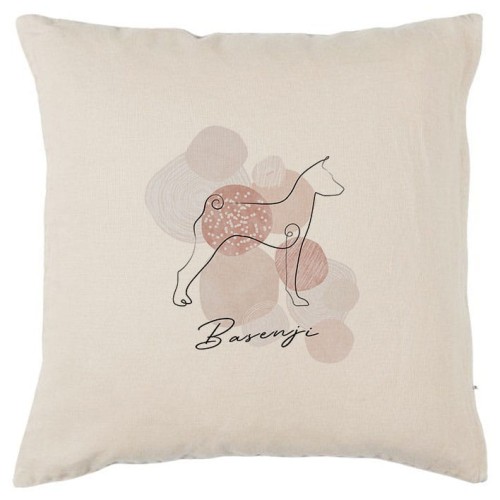 Beżowa poszewka na poduszkę Basenji 40x40 boho Line