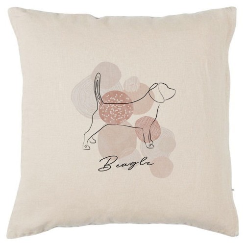 Beżowa poszewka na poduszkę Beagle 40x40 boho Line