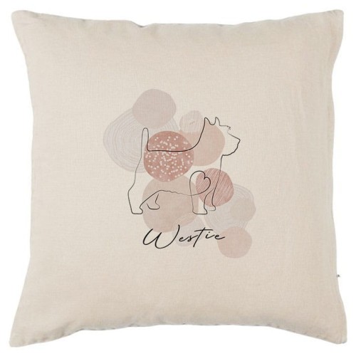 Beżowa poszewka na poduszkę West Highland White Terrier 40x40 boho Line
