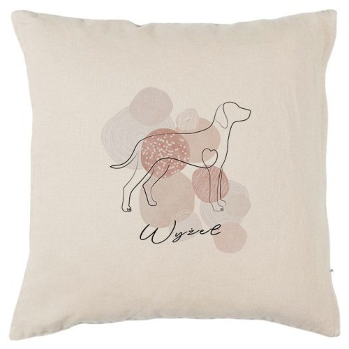 Beżowa poszewka na poduszkę Wyżeł Węgierski 40x40 boho Line