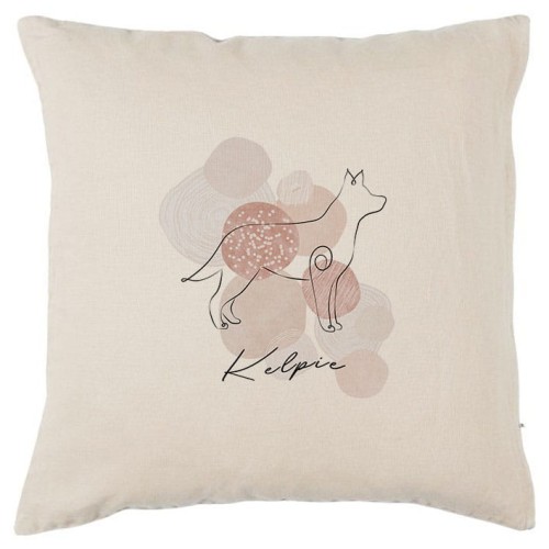 Beżowa poszewka na poduszkę Australian Kelpie 40x40 boho Line