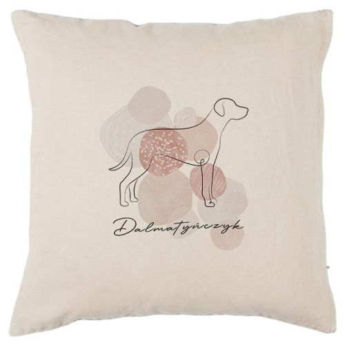 Beżowa poszewka na poduszkę Dalmatyńczyk 40x40 boho Line