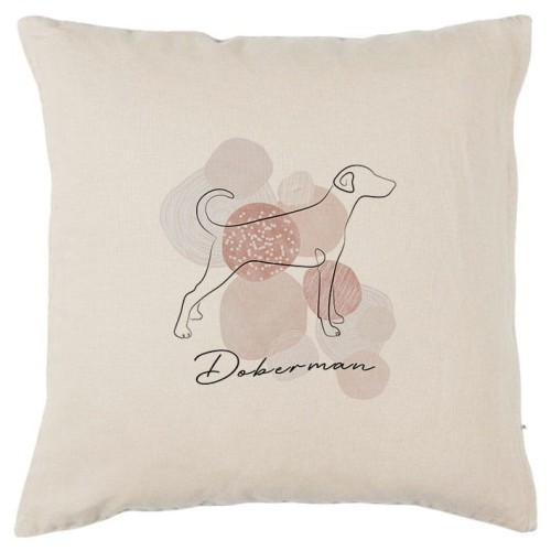Beżowa poszewka na poduszkę Doberman 40x40 boho Line