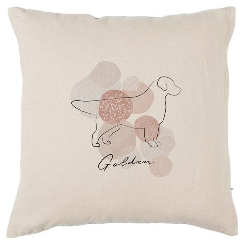 Beżowa poszewka na poduszkę Golden Retriever 40x40 boho Line