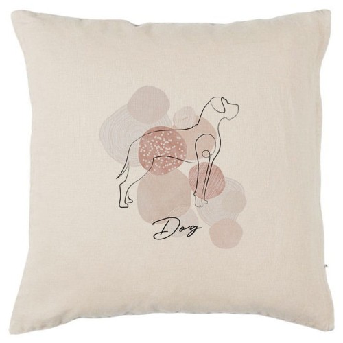 Beżowa poszewka na poduszkę Dog Niemiecki 40x40 boho Line
