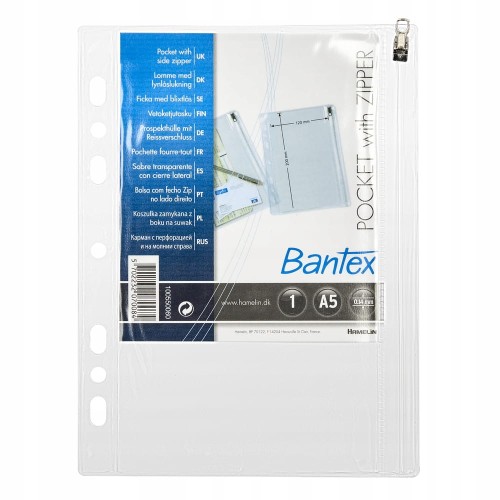 Kieszonka na oszczędności, kieszonka na pieniądze, koszulka A5 zamykana na suwak do Segregatora