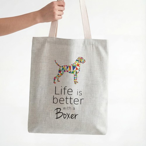 Beżowa torba kolorowy Bokser