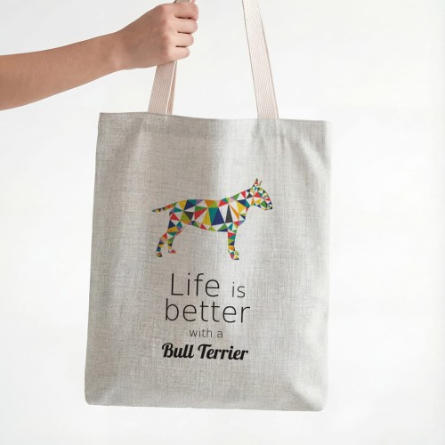 Beżowa torba kolorowy Bulterier