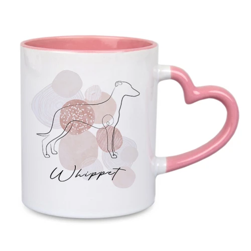 Różowe serce kubek Whippet