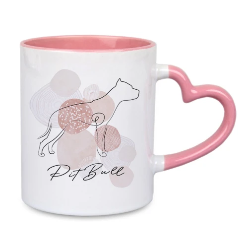 Różowe serce kubek Pit Bull