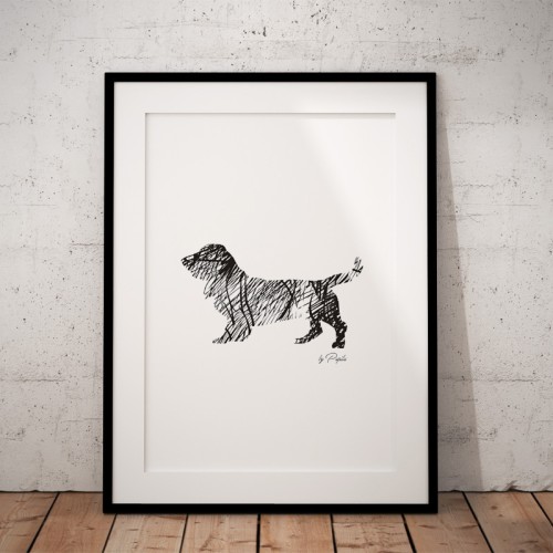 Plakat na ścianę Basset Hound Art do salonu