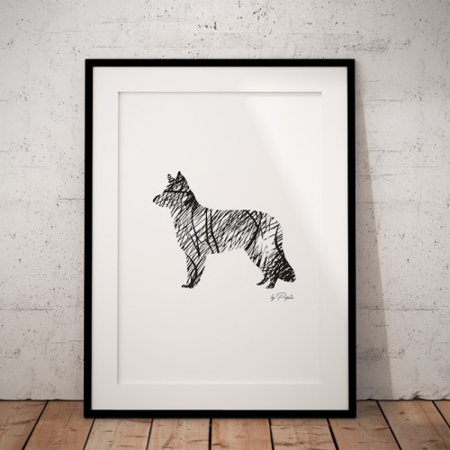 Plakat na ścianę Biały Owczarek Szwajcarski Art do salonu