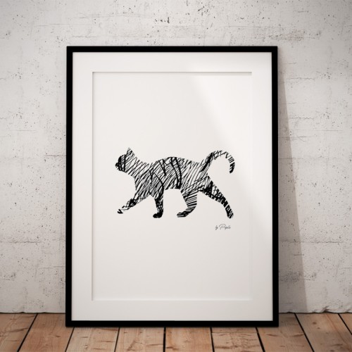 Plakat na ścianę Kot Art do salonu