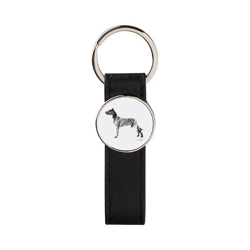Brelok metal ekoskóra Dog Argentyński