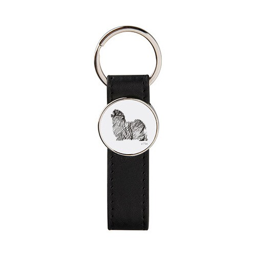 Brelok metal ekoskóra Maltańczyk