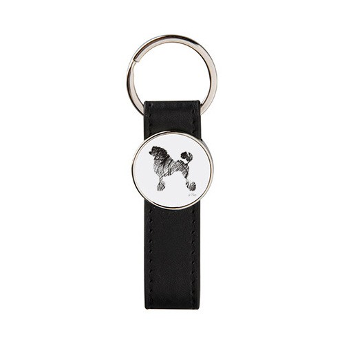 Brelok metal ekoskóra Pudel
